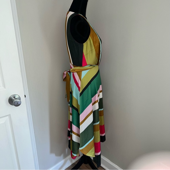 Maggy London Pop Party striped midi asymmetrical dress size 2 - Picture 13 of 16